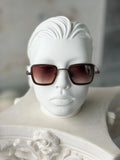 Brown Lens Brown Steel Frame Sunglasses