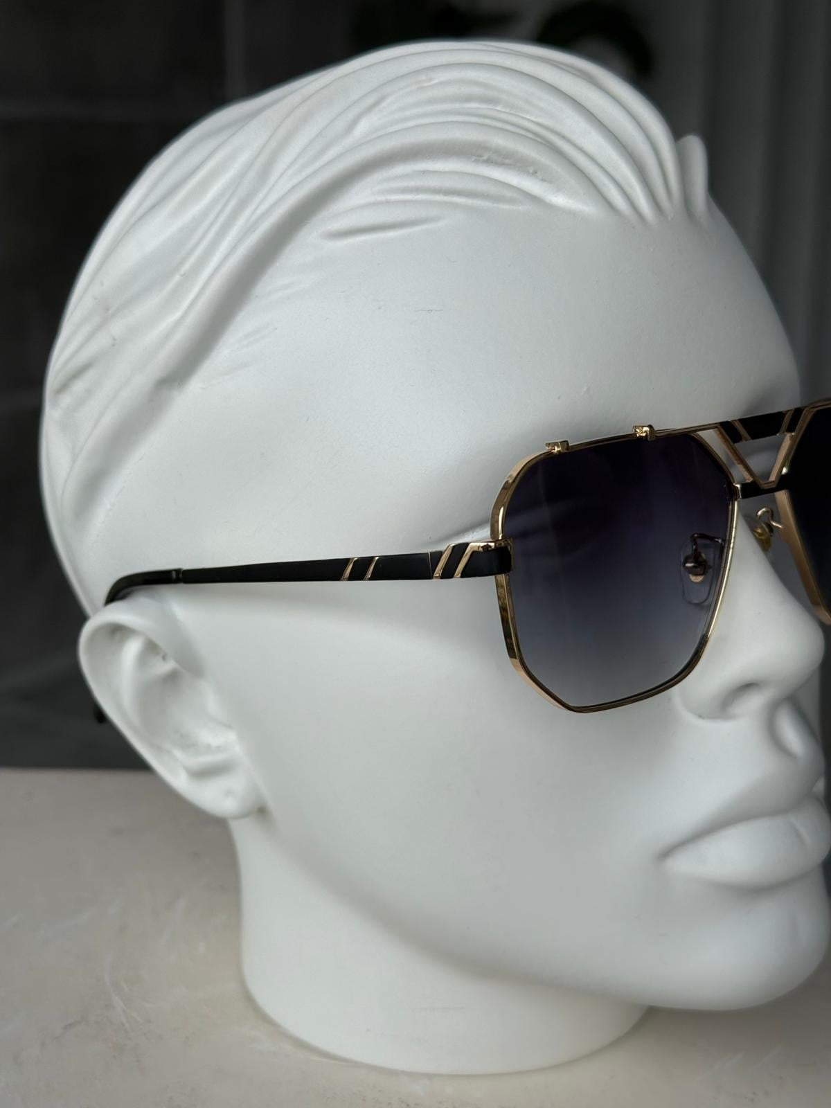 Gradient Lens Gold Steel Frame Sunglasses