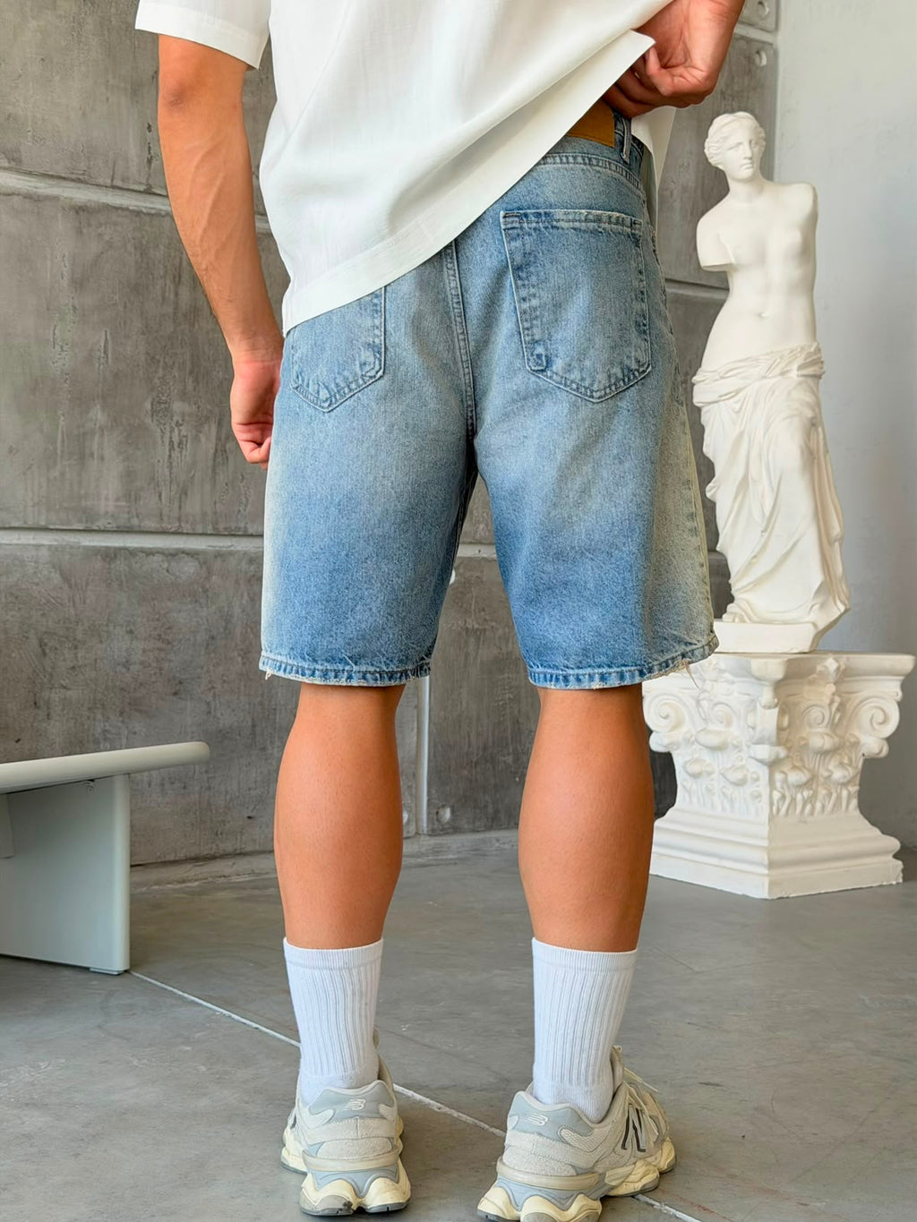 Paint Detail Denim Shorts