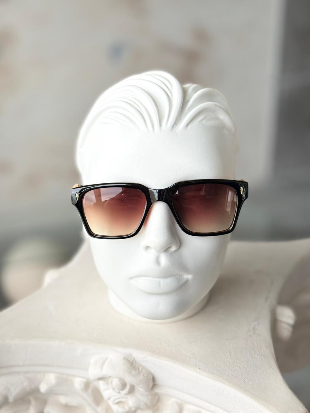 Brown Gradient Lens Steel Frame Sunglasses