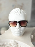 Brown Gradient Lens Steel Frame Sunglasses