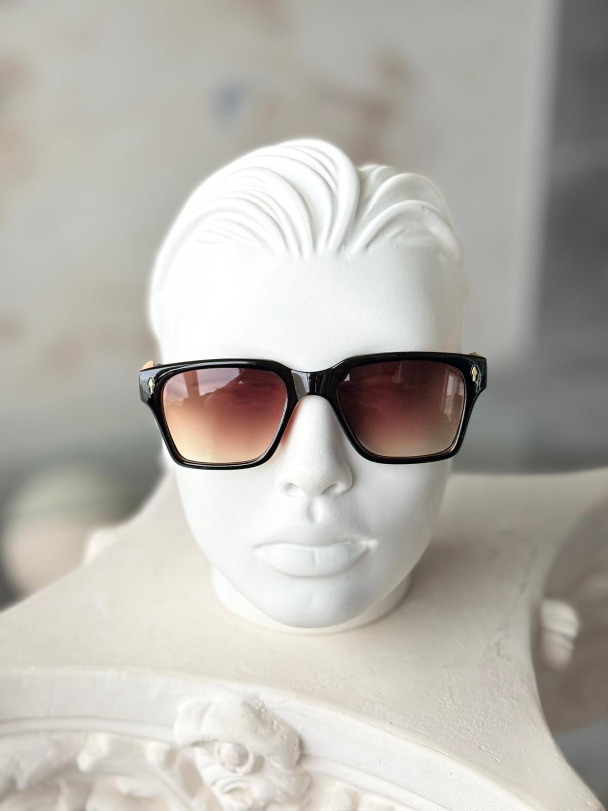 Brown Gradient Lens Steel Frame Sunglasses