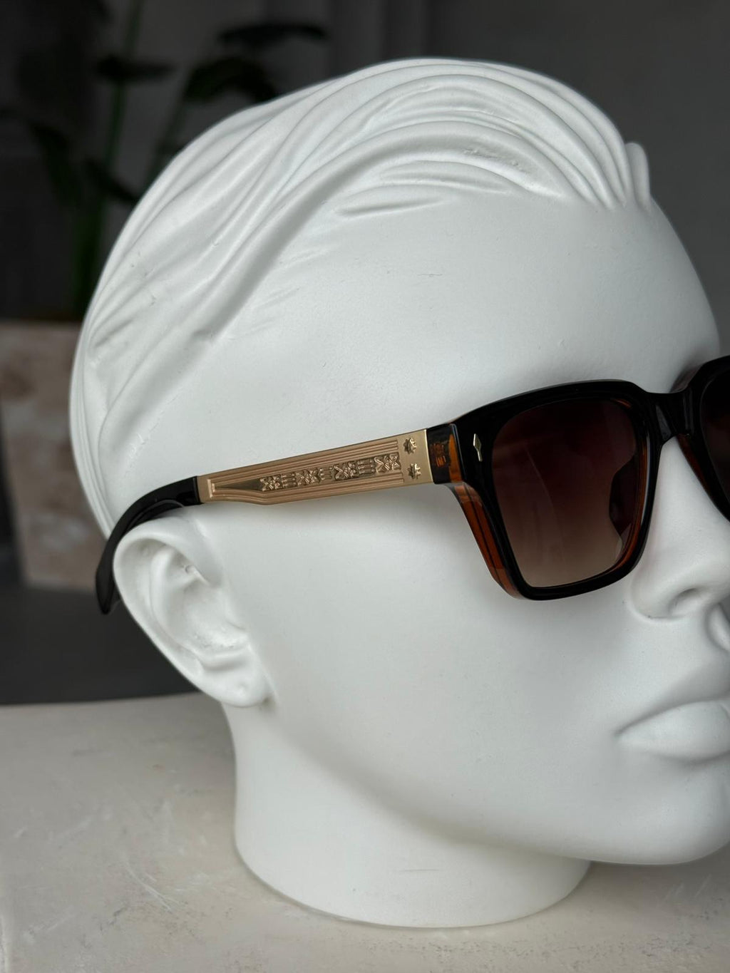Brown Gradient Lens Steel Frame Sunglasses
