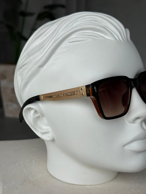 Brown Gradient Lens Steel Frame Sunglasses