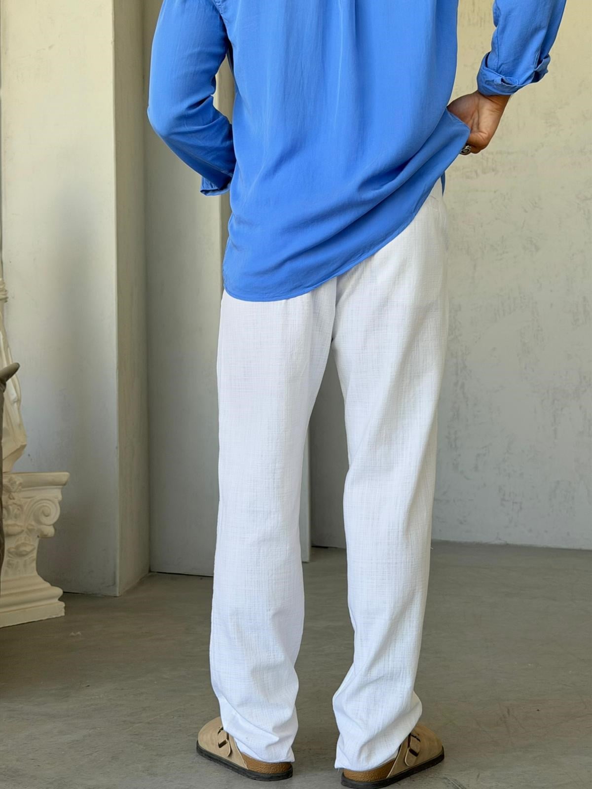 Linen Trousers - White