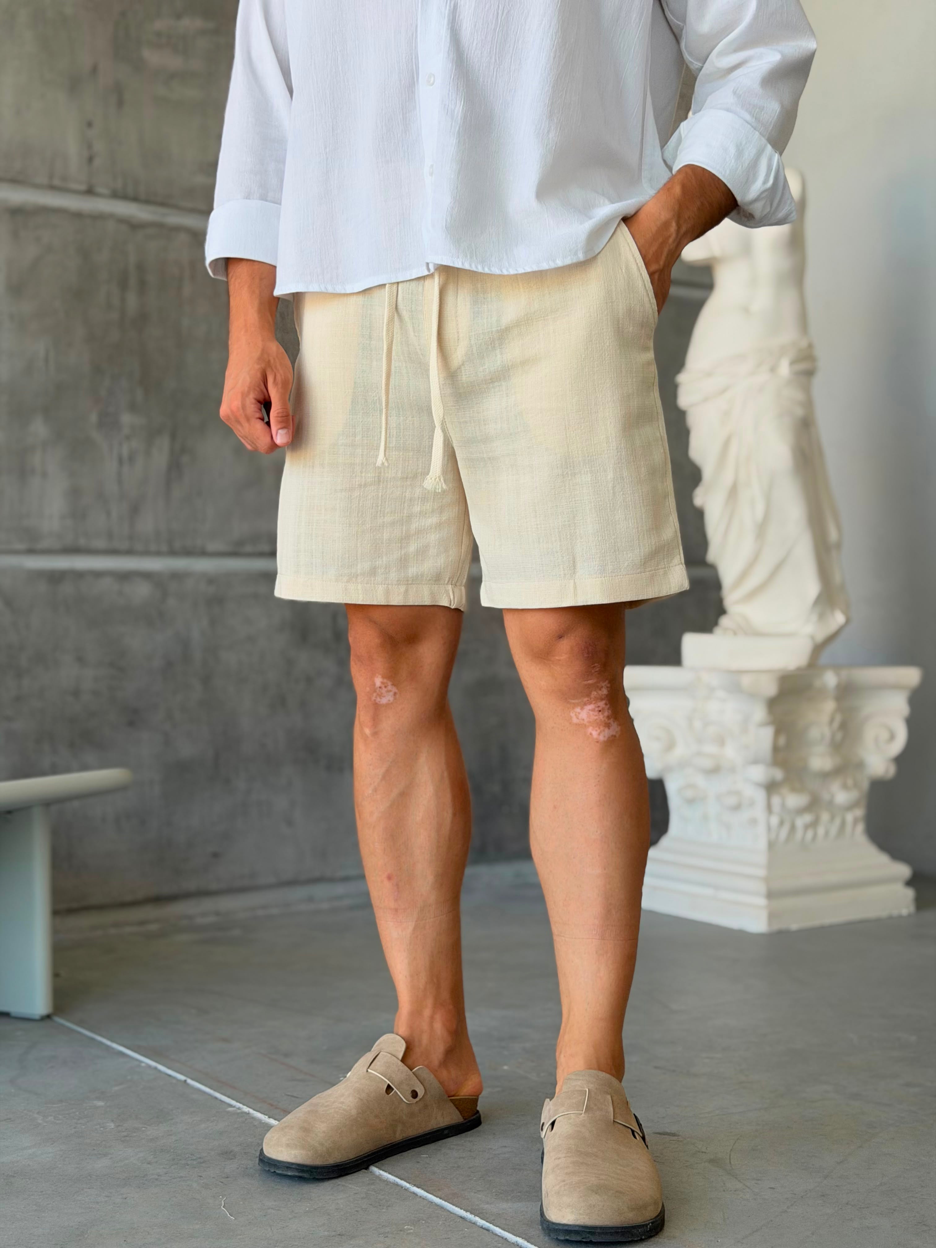 Linen Short - Cream
