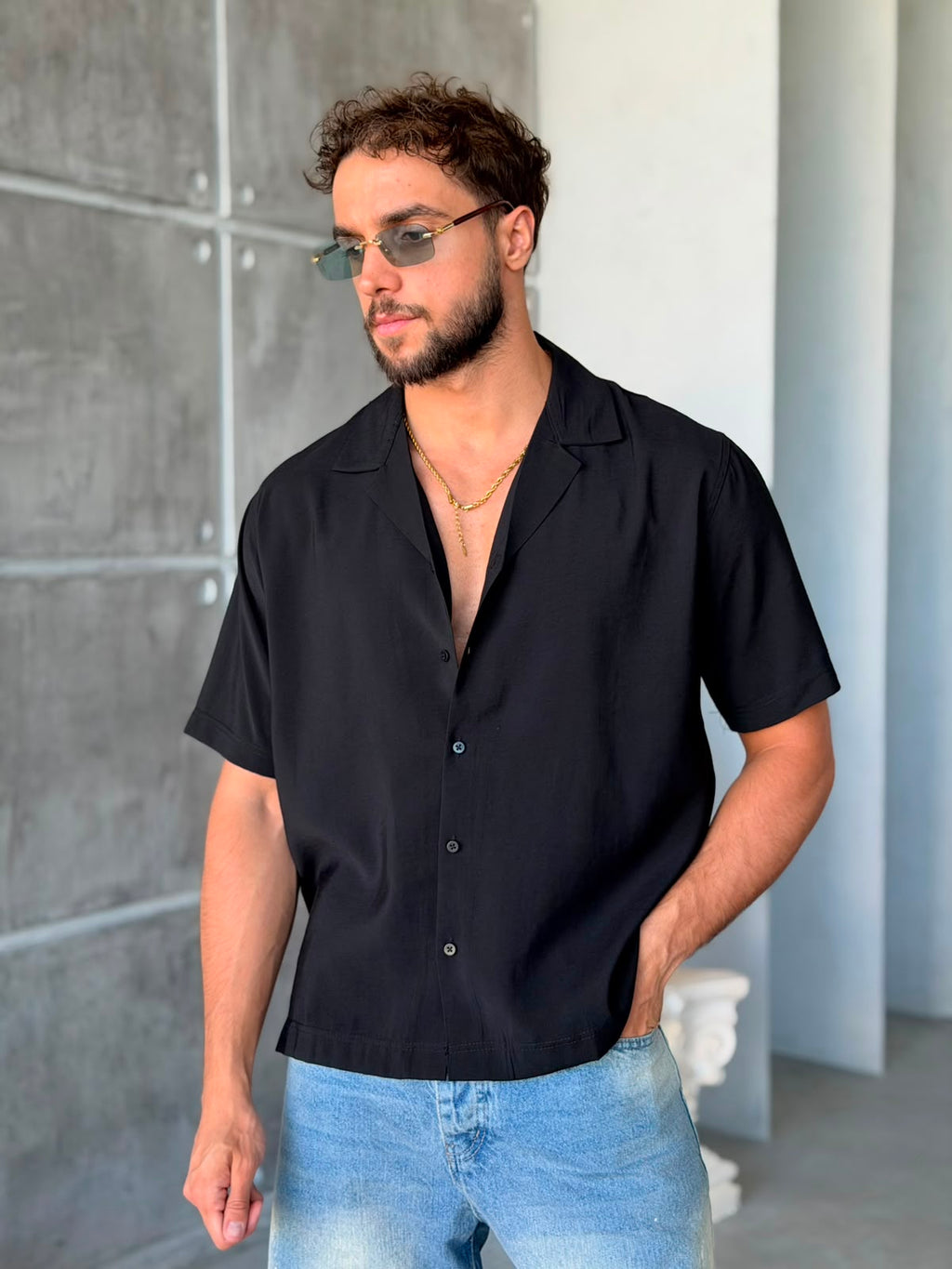 Shirt Modal Oversize - Black