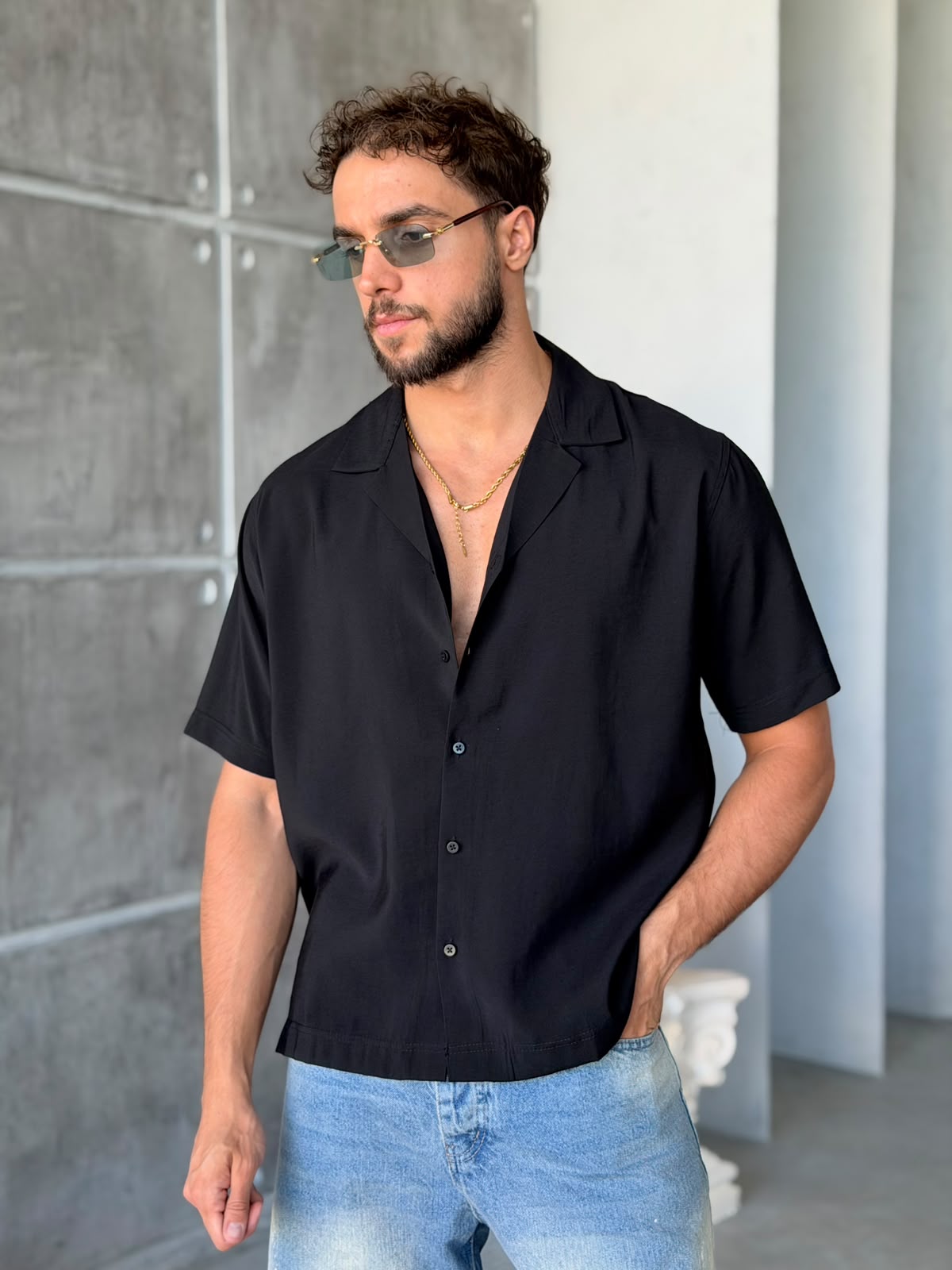 Shirt Modal Oversize - Black