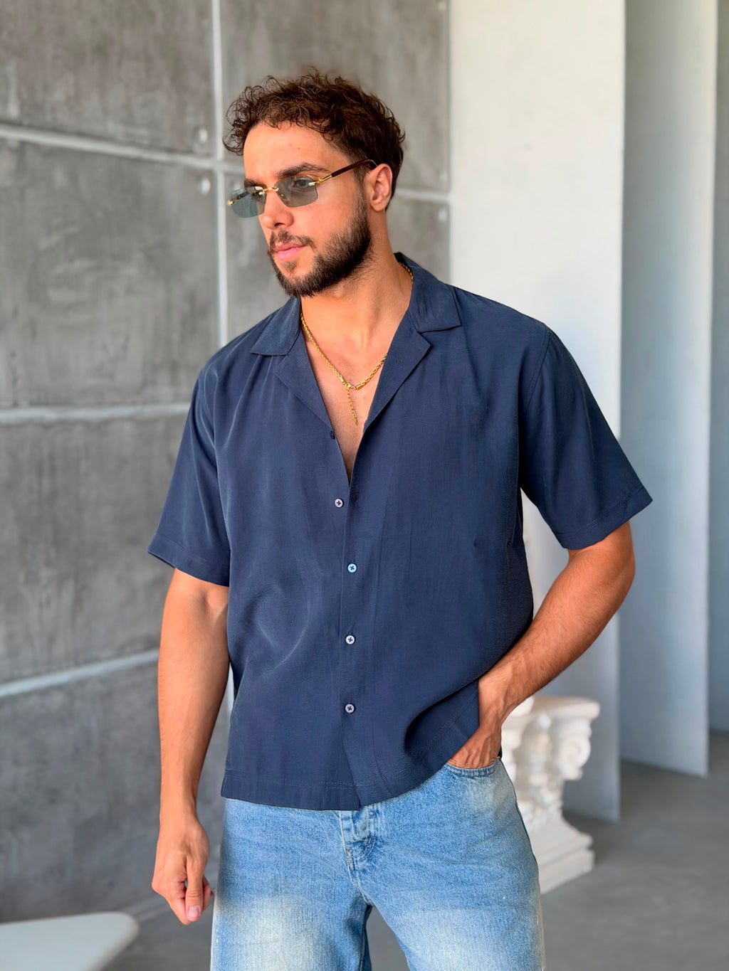 Shirt Modal Oversize - Blue