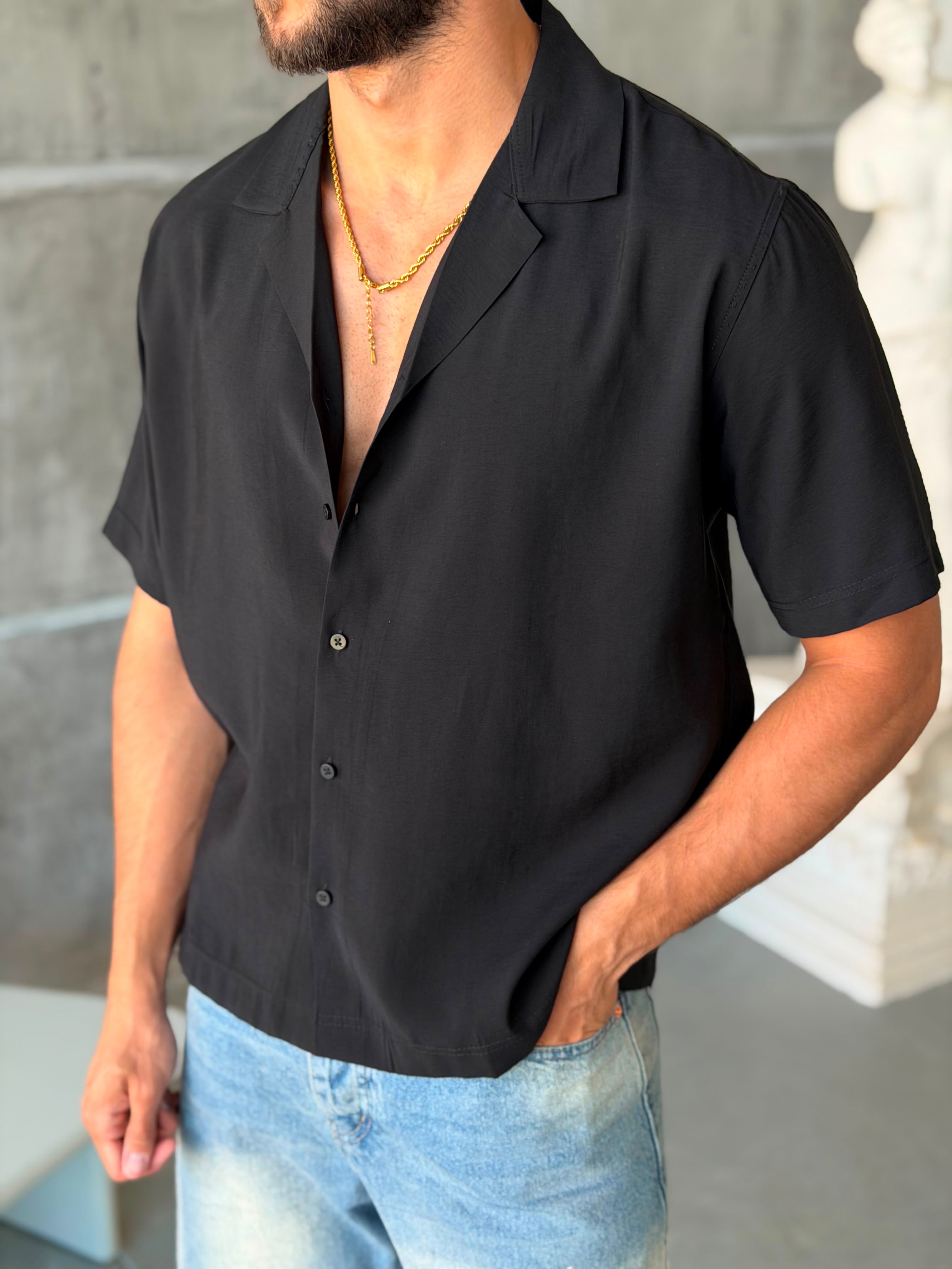 Shirt Modal Oversize - Black