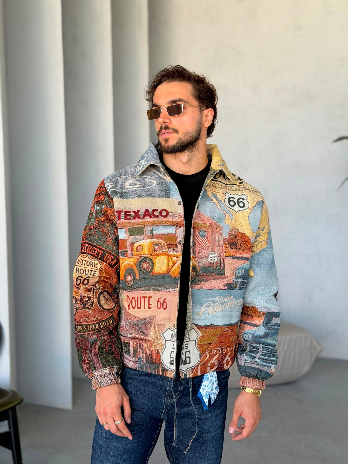 Road Trip Pattern Premium Lined Jacket