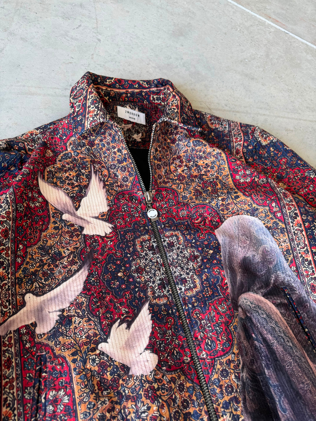 PIGEON BORDO Premium Printed Zip Jacket