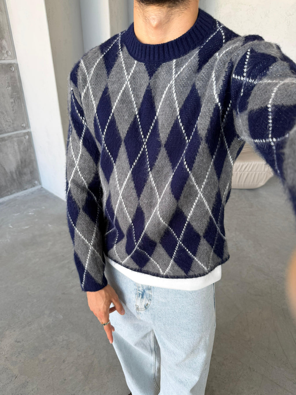 Baklava Knit – Blue Grey