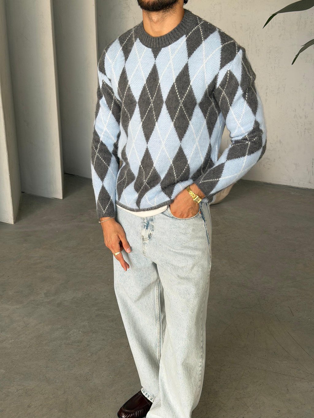 Baklava Knit – Baby Blue Grey