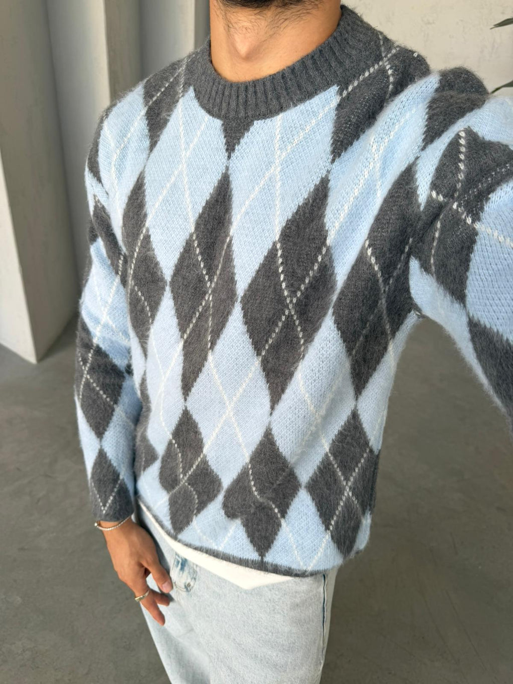 Baklava Knit – Baby Blue Grey