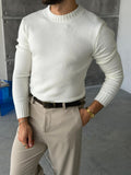 Soft Touch Crew Neck Knitwear - WHITE