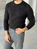 Soft Touch Crew Neck Knitwear -BLACK