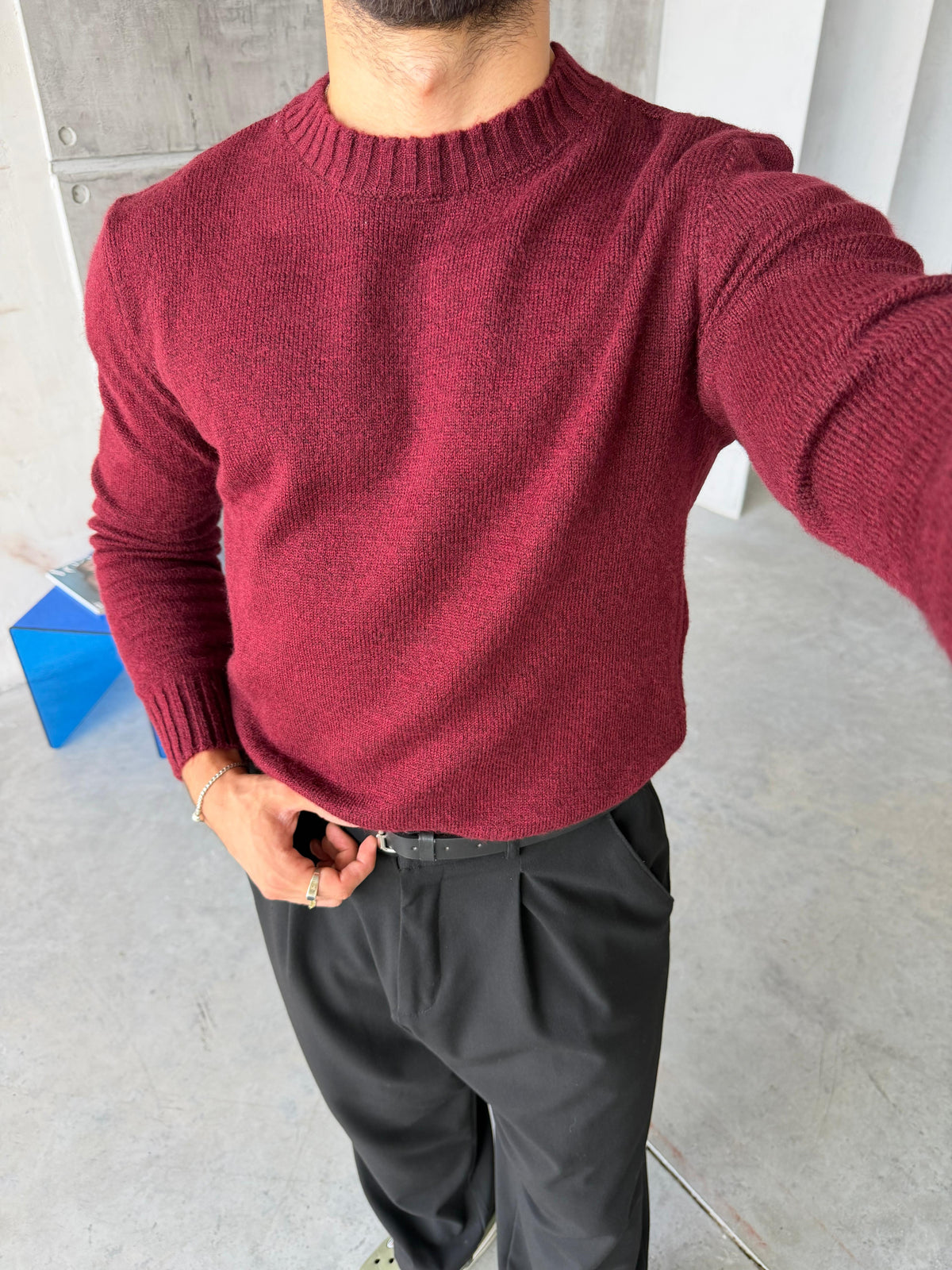 Soft Touch Crew Neck Knitwear - BORDO