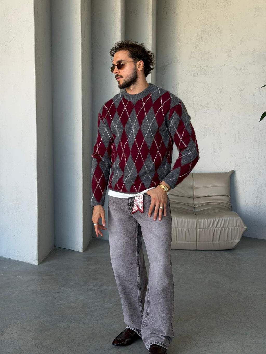 Baklava Knit – Bordo Grey