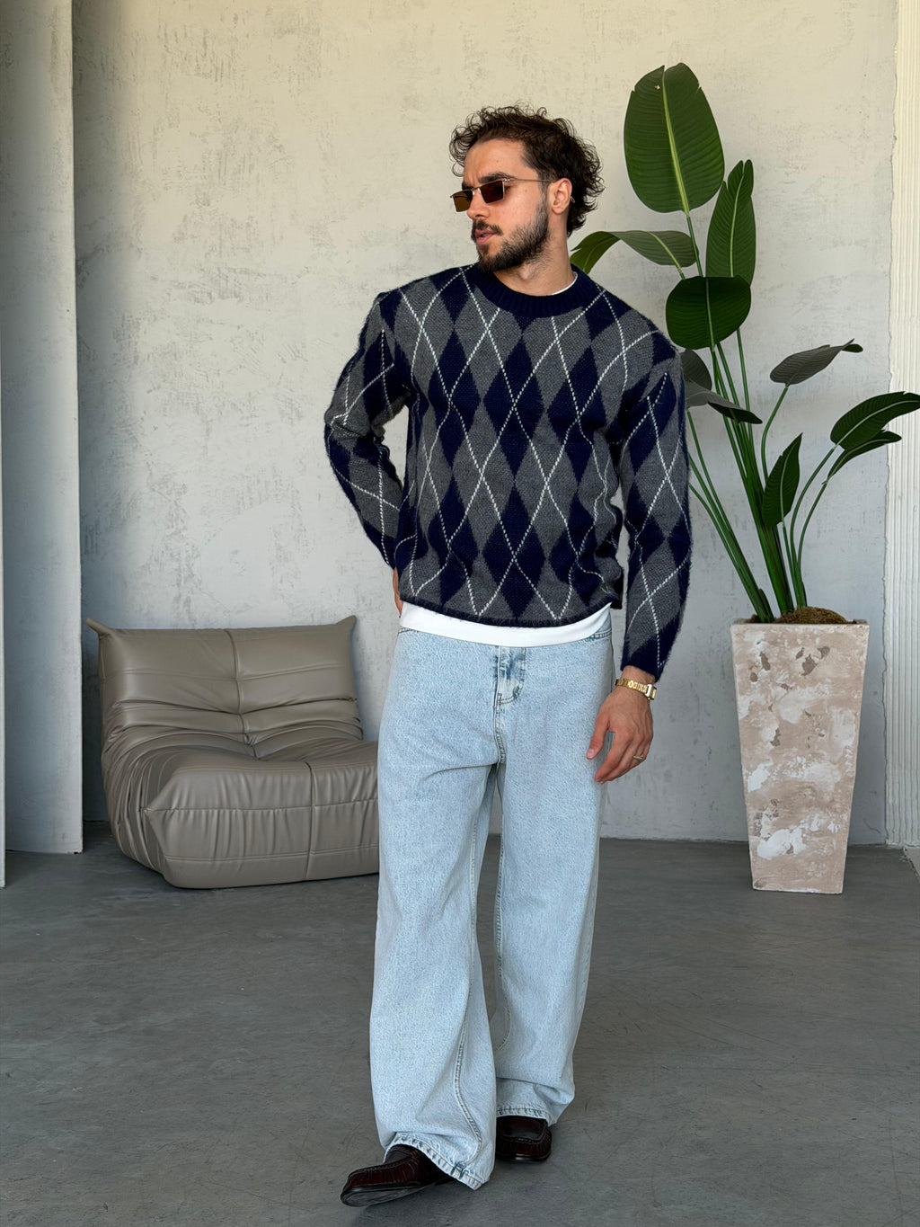Baklava Knit – Blue Grey
