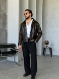 Old Money Leather Jacket – Dark Brown