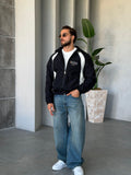 Monaco Stripe Zip Jacket – Black