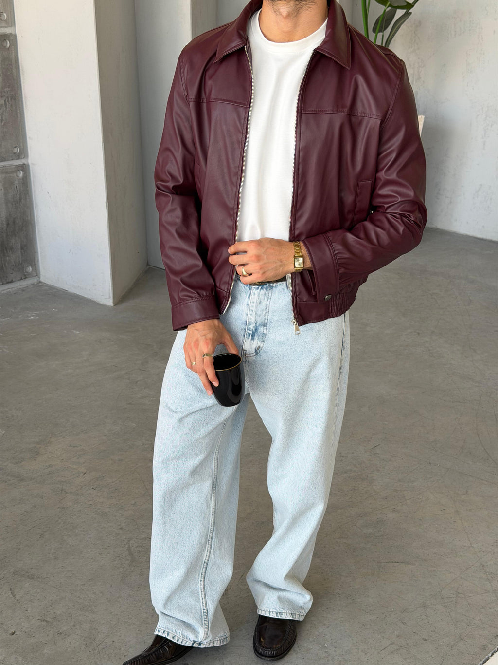 Soft Leather Jacket – Bordo