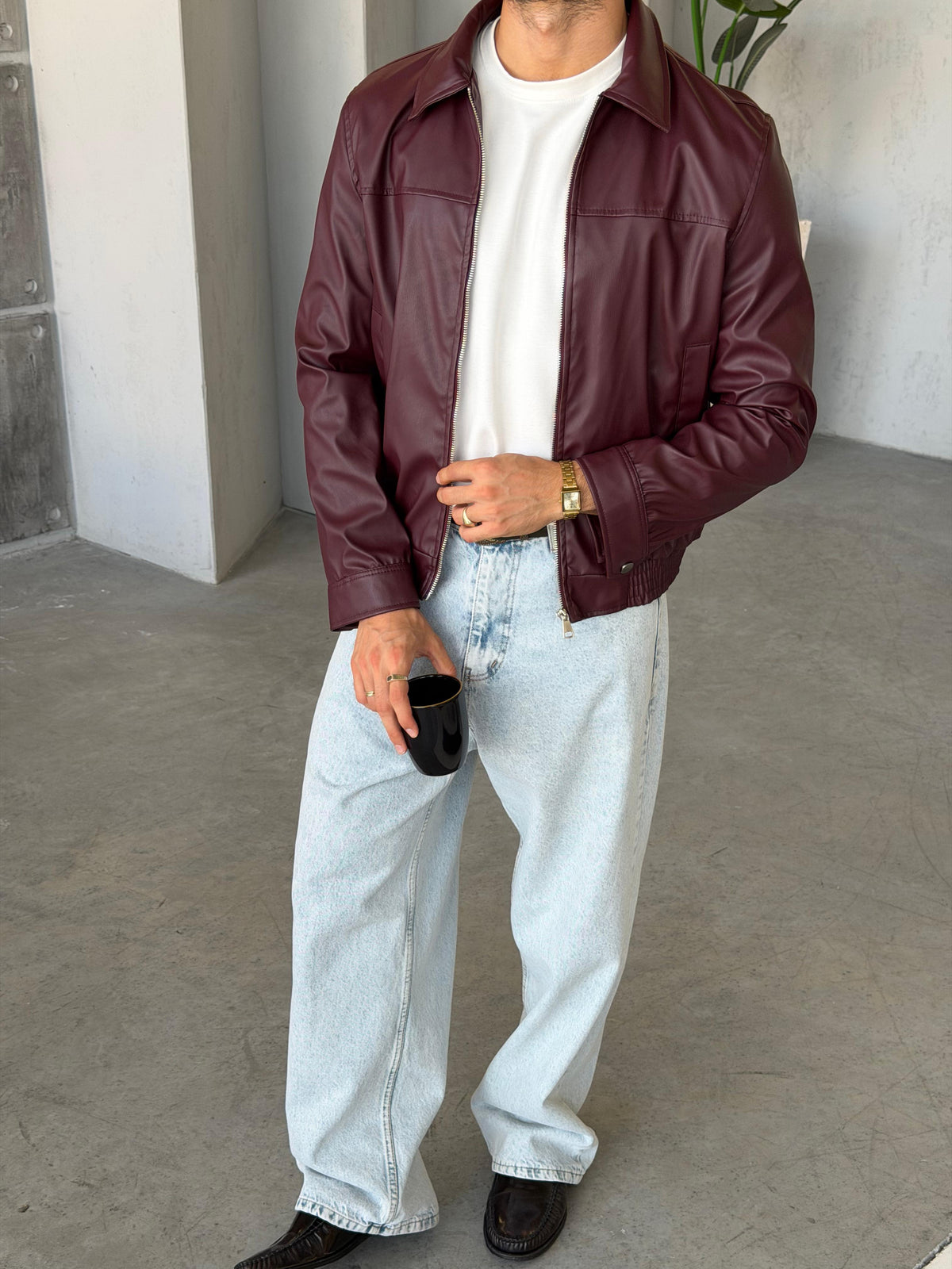 Soft Leather Jacket – Bordo