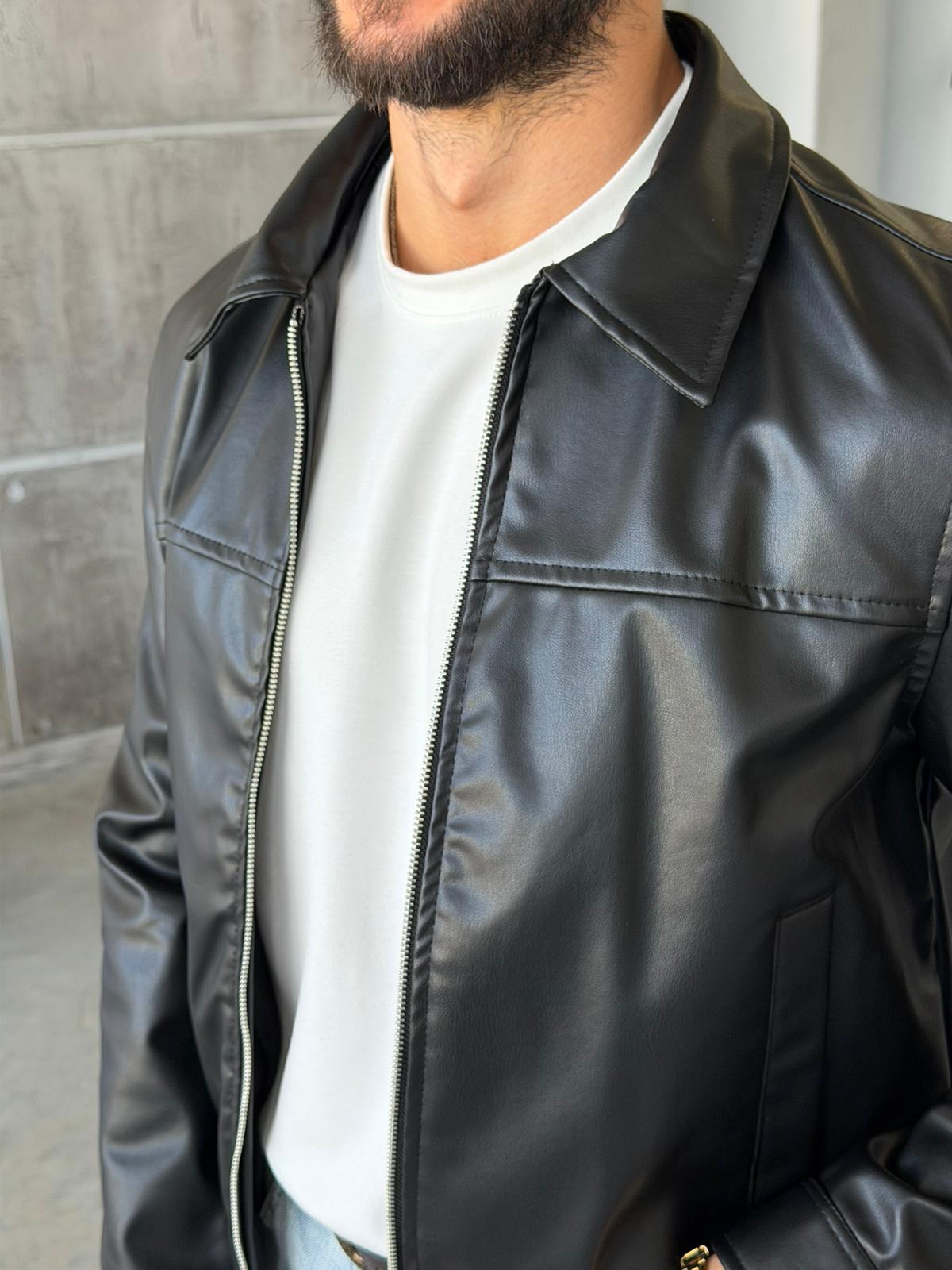 Soft Leather Jacket – BLACK