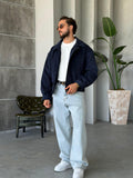 Corduroy Bomber Jacket – Navy Blue