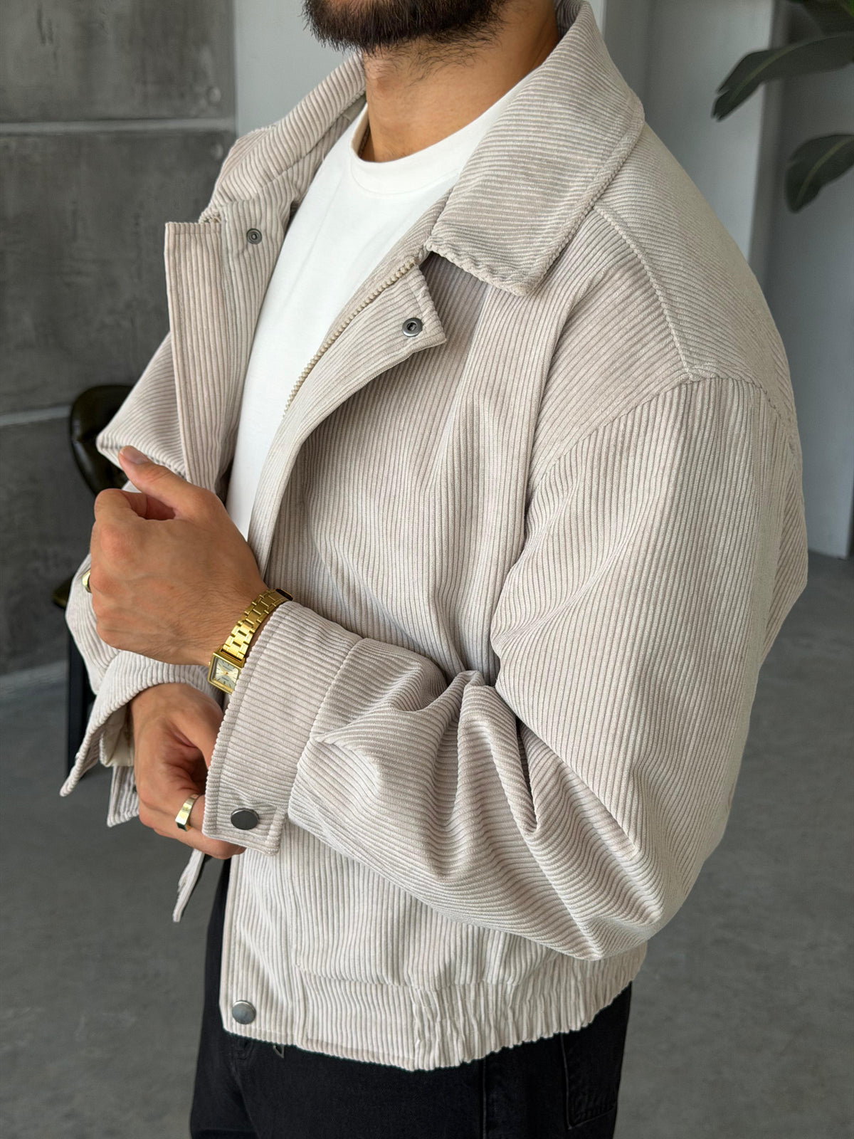 Corduroy Bomber Jacket – Cream