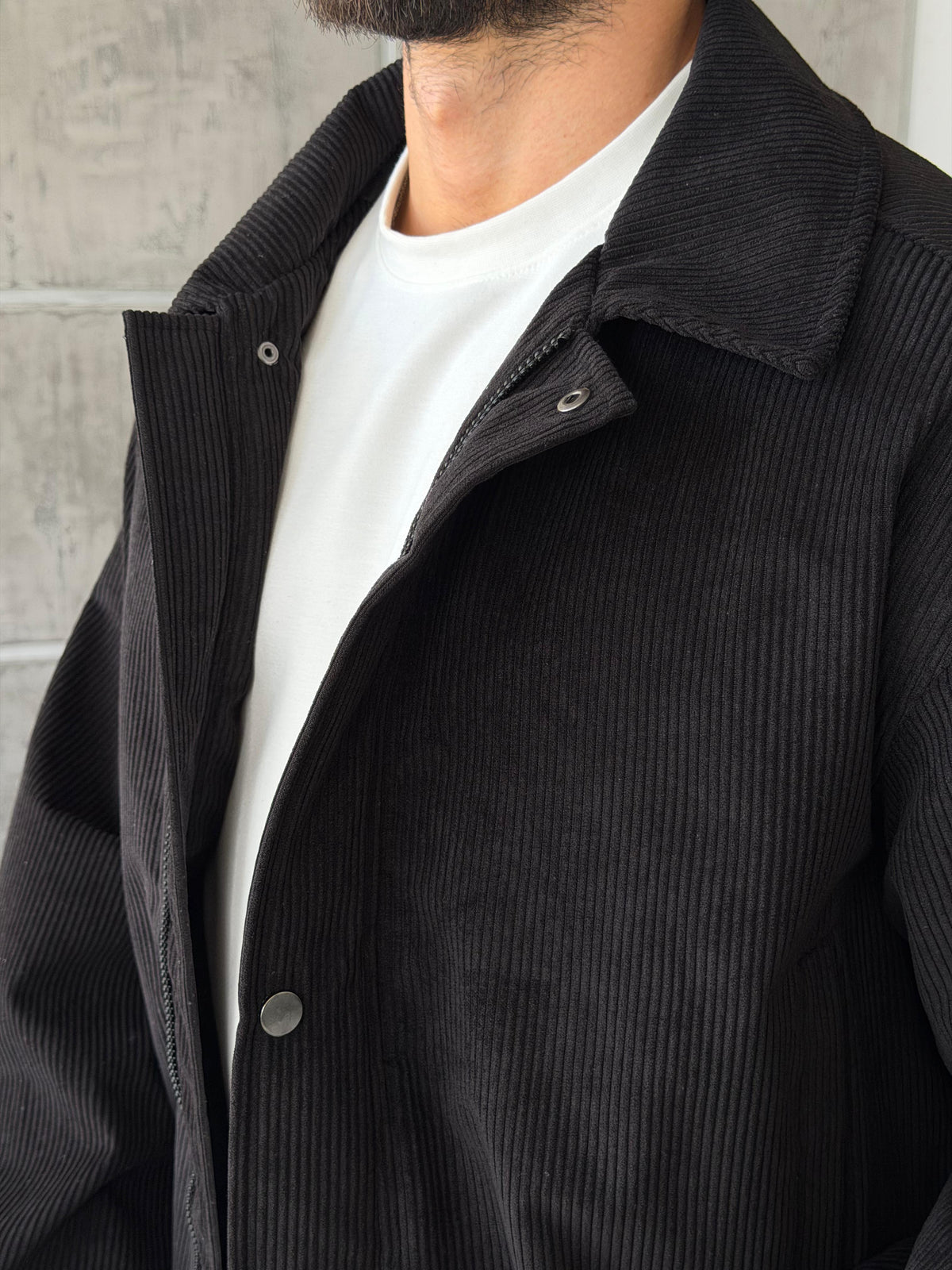 Corduroy Bomber Jacket – Black