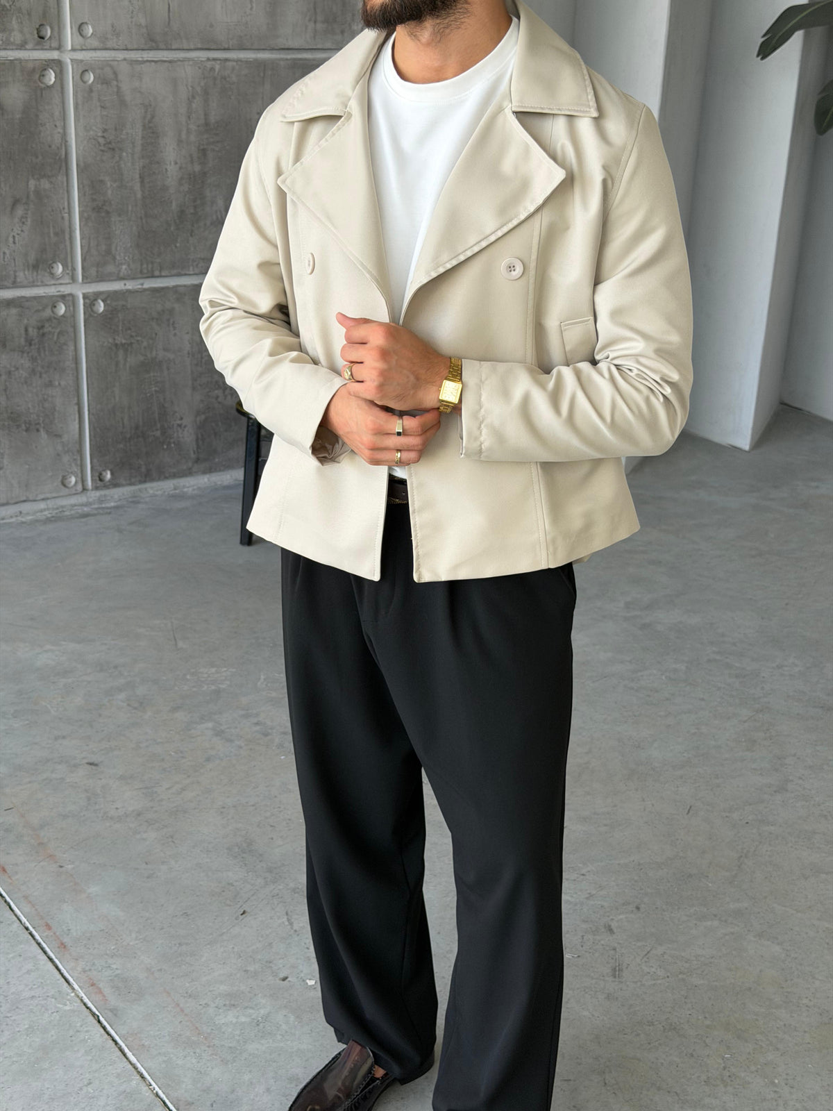 Modern Trench Jacket – Cream
