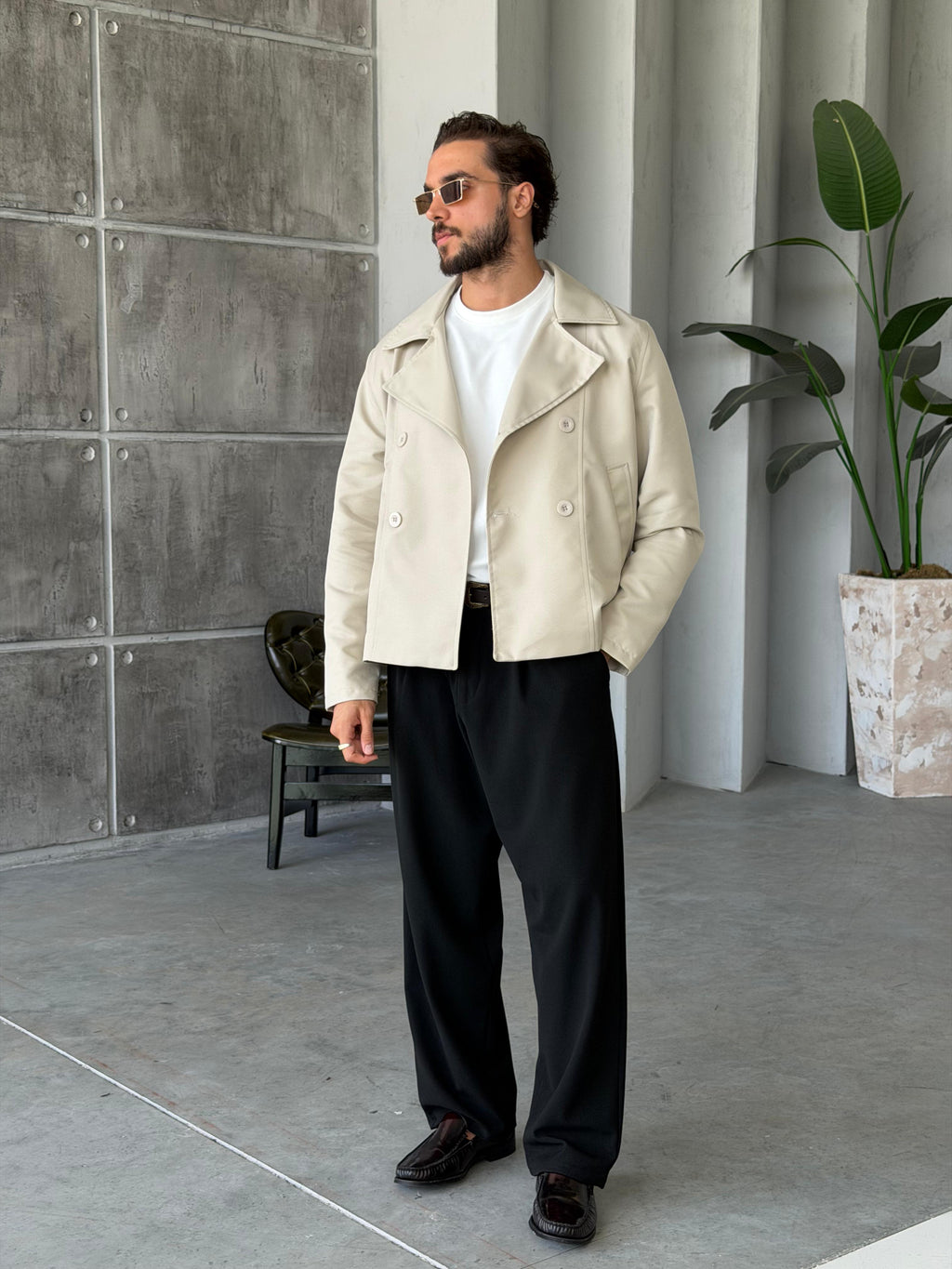 Modern Trench Jacket – Cream