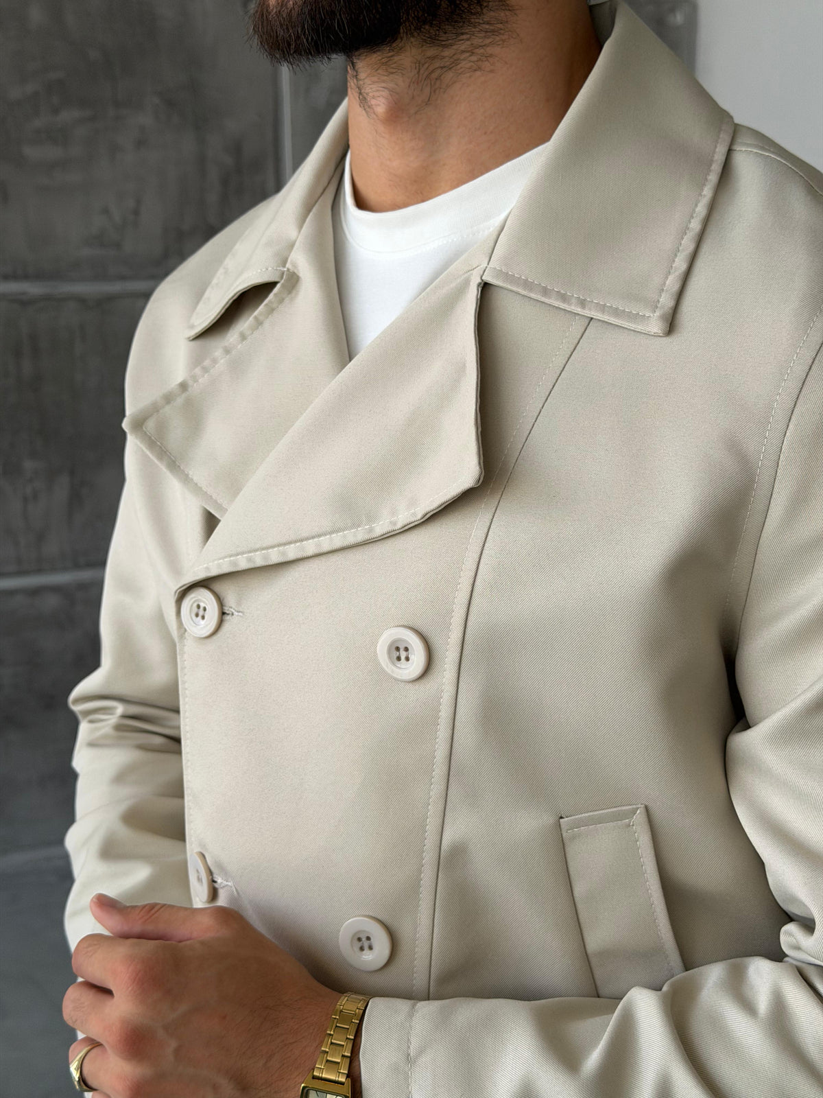 Modern Trench Jacket – Cream