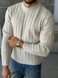 Ribbed Knit Sweater – Cream