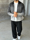 Gradient Double-Zip Knit – Grey