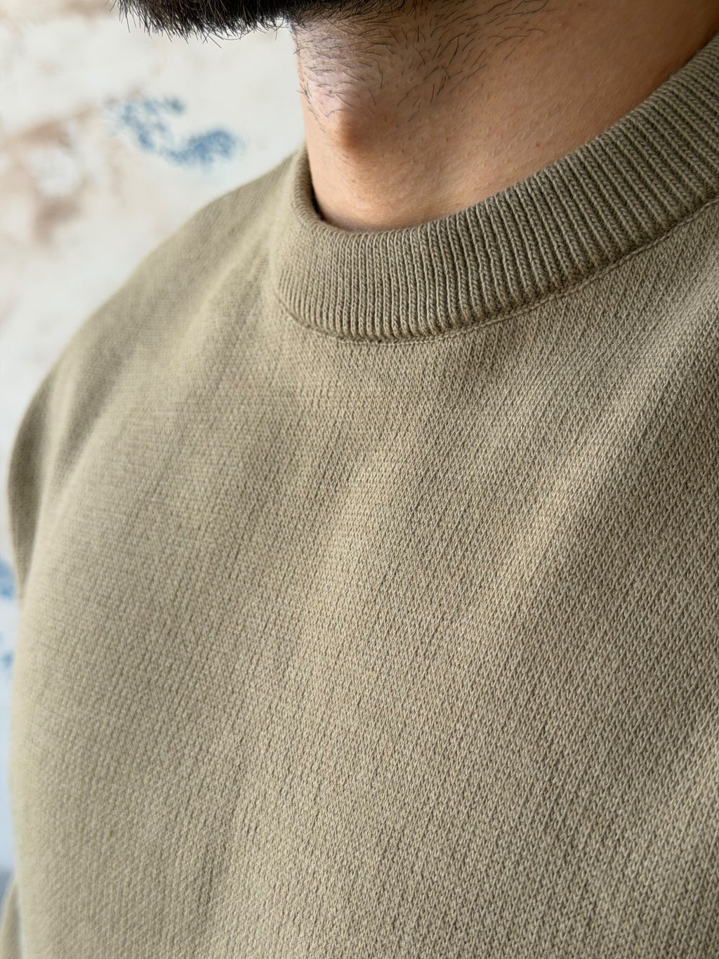 Premium Double Interlock Knit Sweater – Khaki