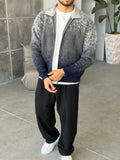 Gradient Double-Zip Knit – Navy