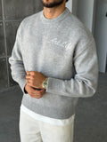 Art Life Written Knit Sweater - Grey