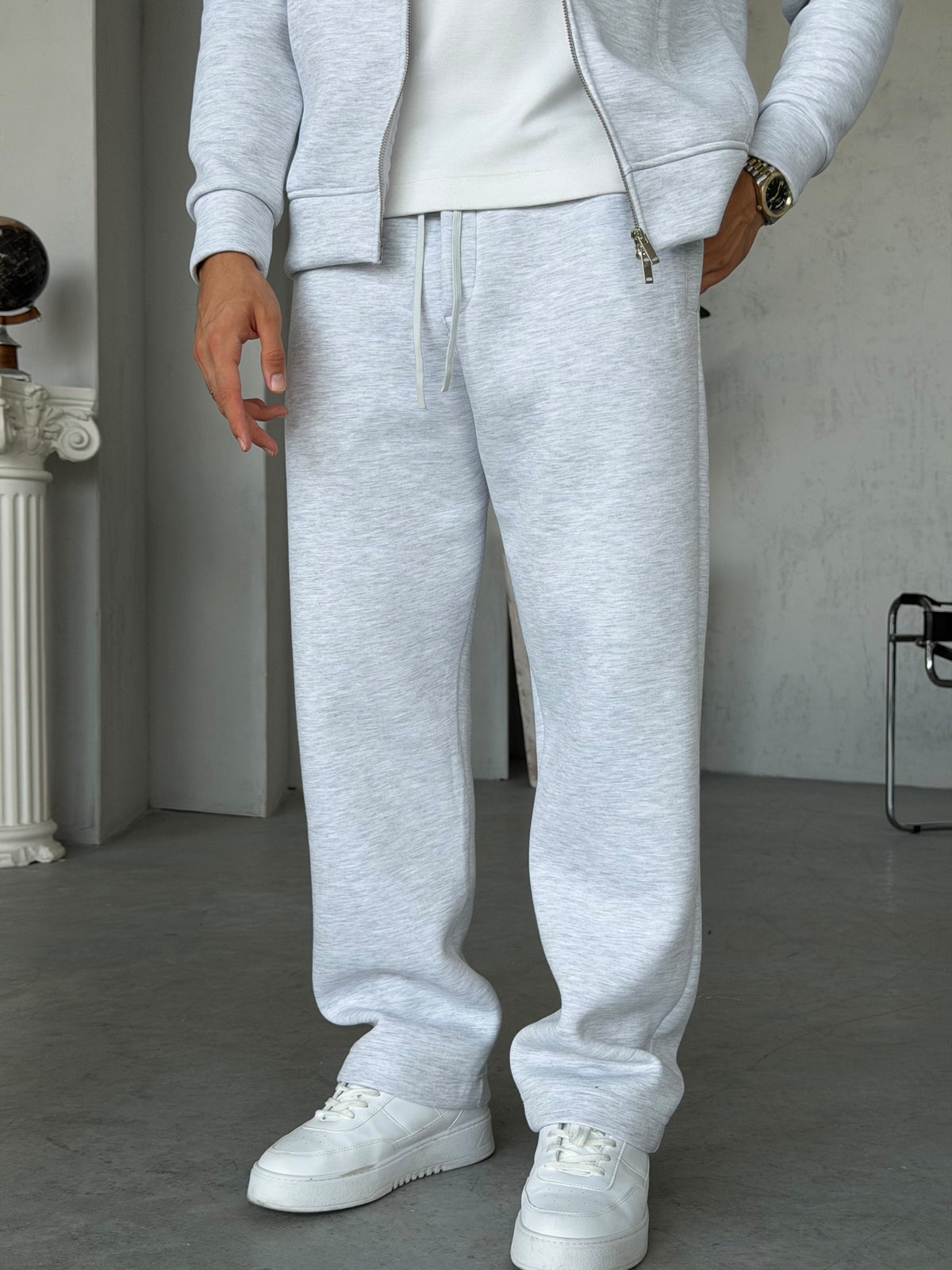 Double Face Tracksuit Set – Gri