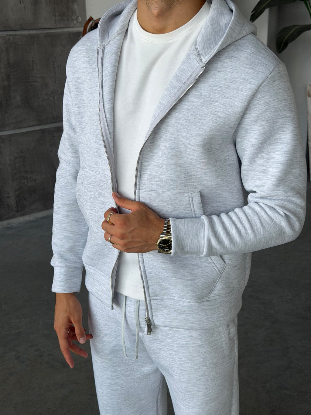 Double Face Tracksuit Set – Gri