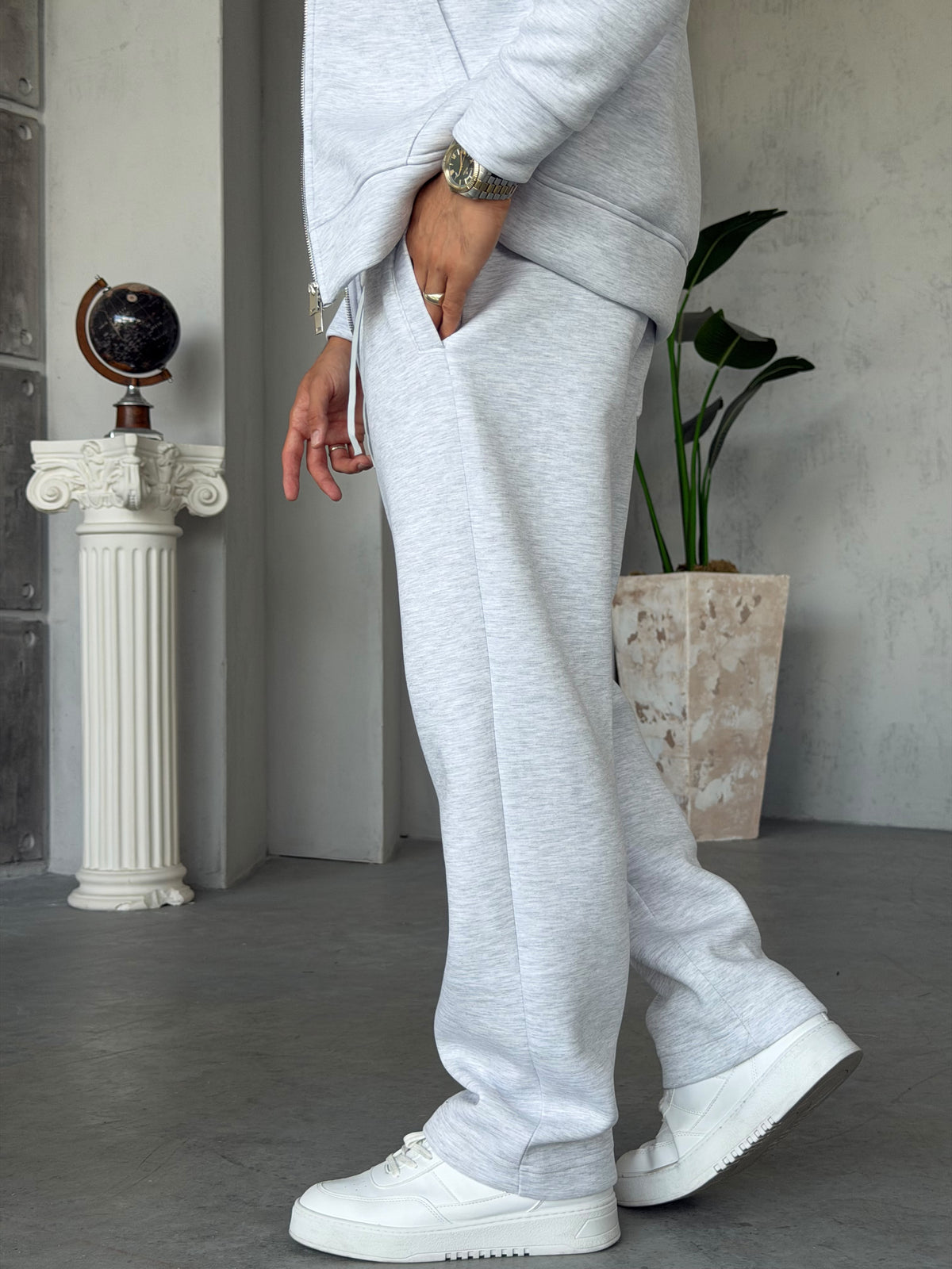 Double Face Tracksuit Set – Gri
