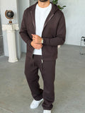 Double Face Tracksuit Set – Brown