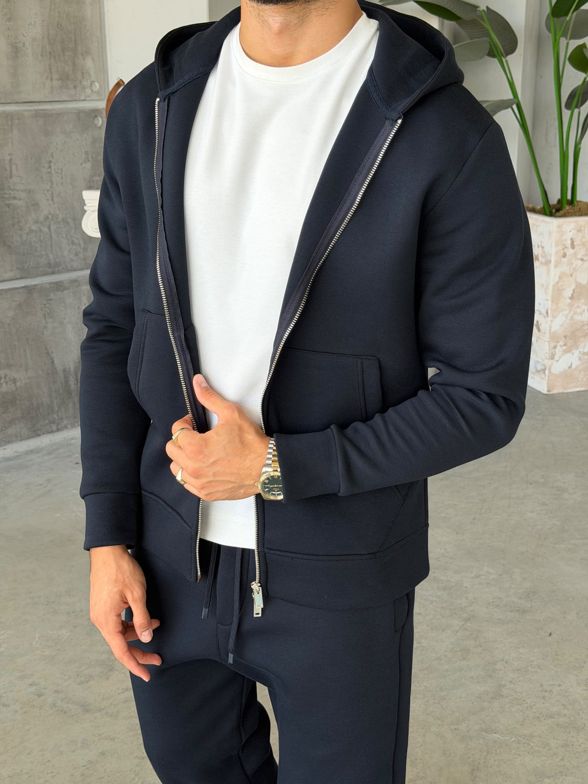 Double Face Tracksuit Set – Navy