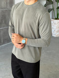 Washed Modal Basic Sweatshirt - Khaki