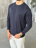 Washed Modal Basic Sweatshirt - Navy
