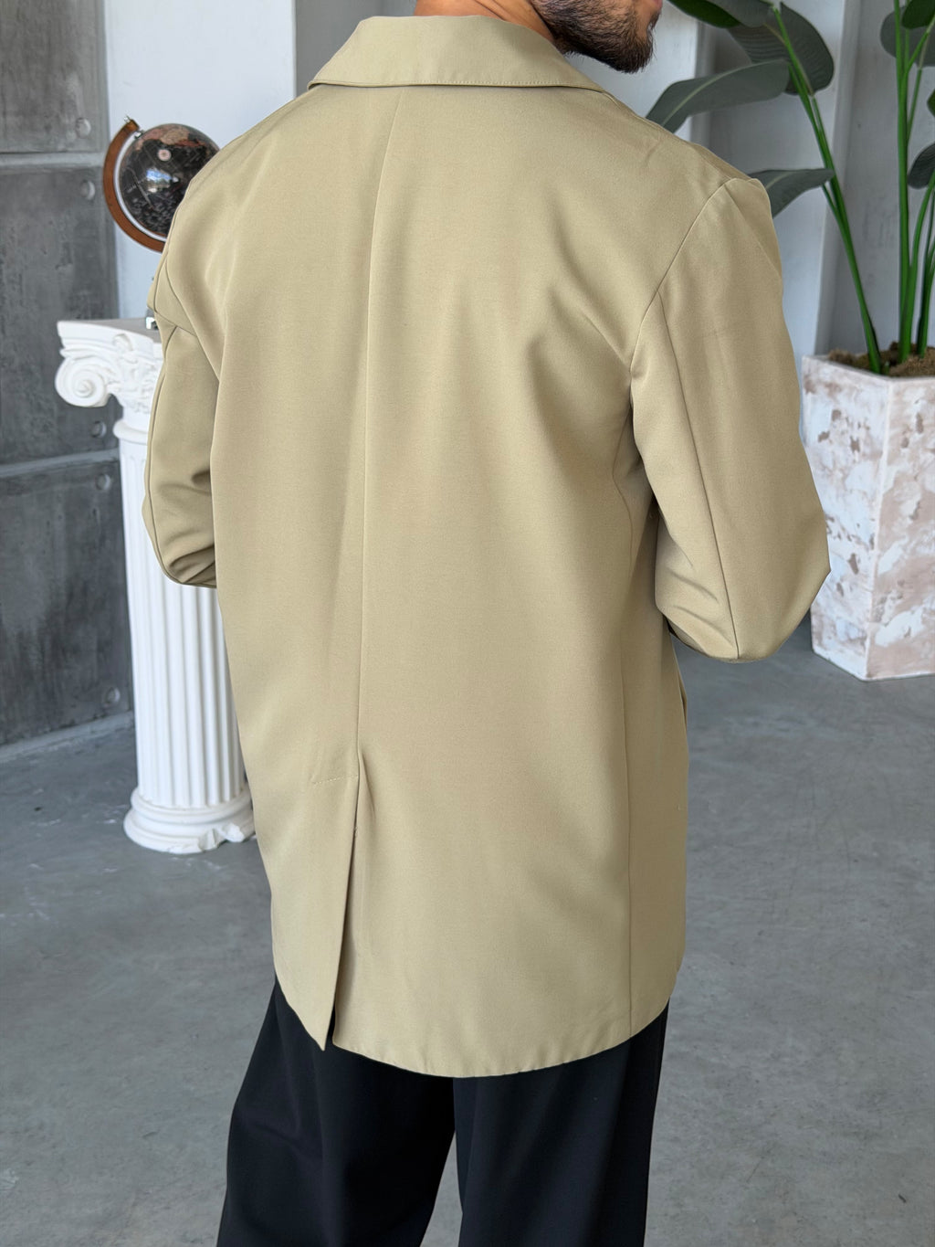 Tech Fabric Trench Jacket – Haki
