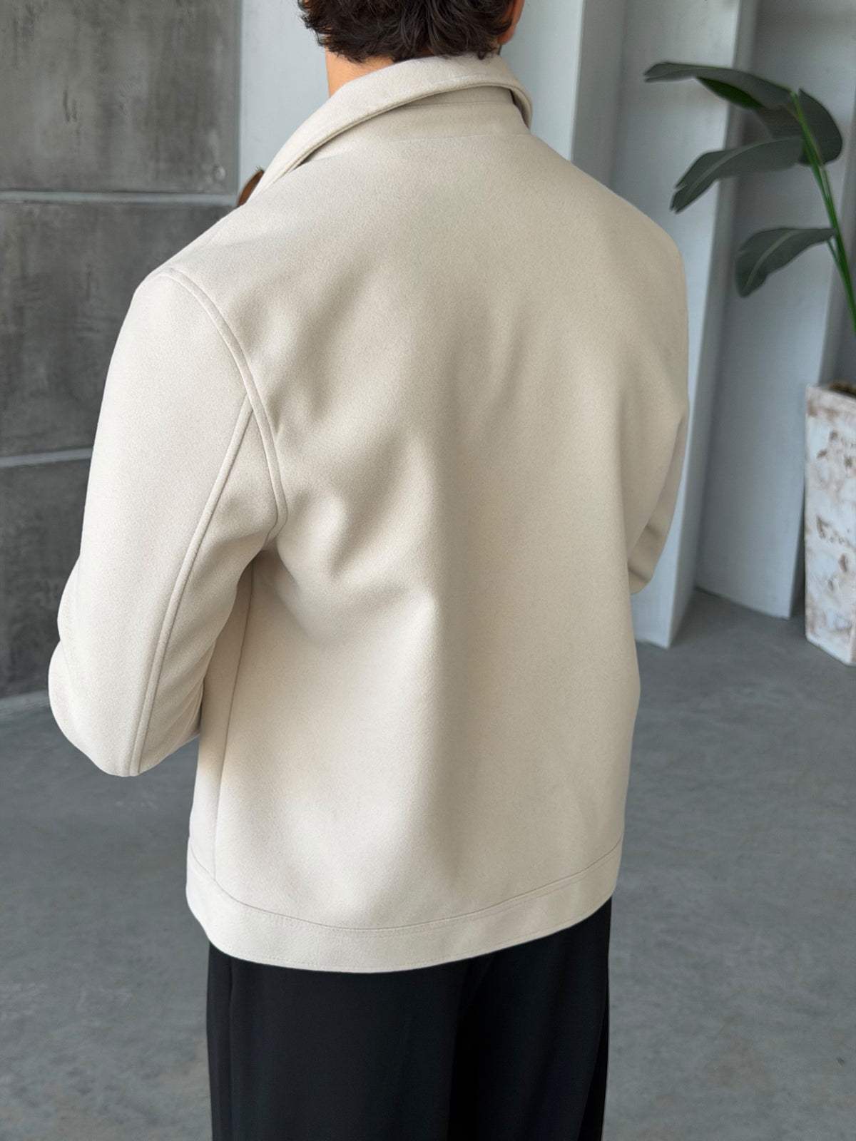 Double-Breasted Trench Jacket – Cream