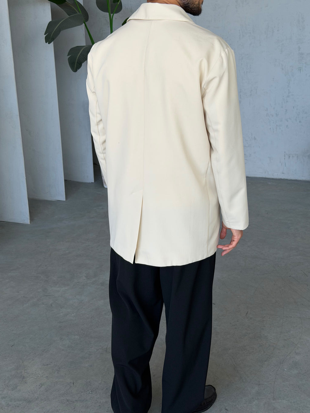 Tech Fabric Trench Jacket – Cream